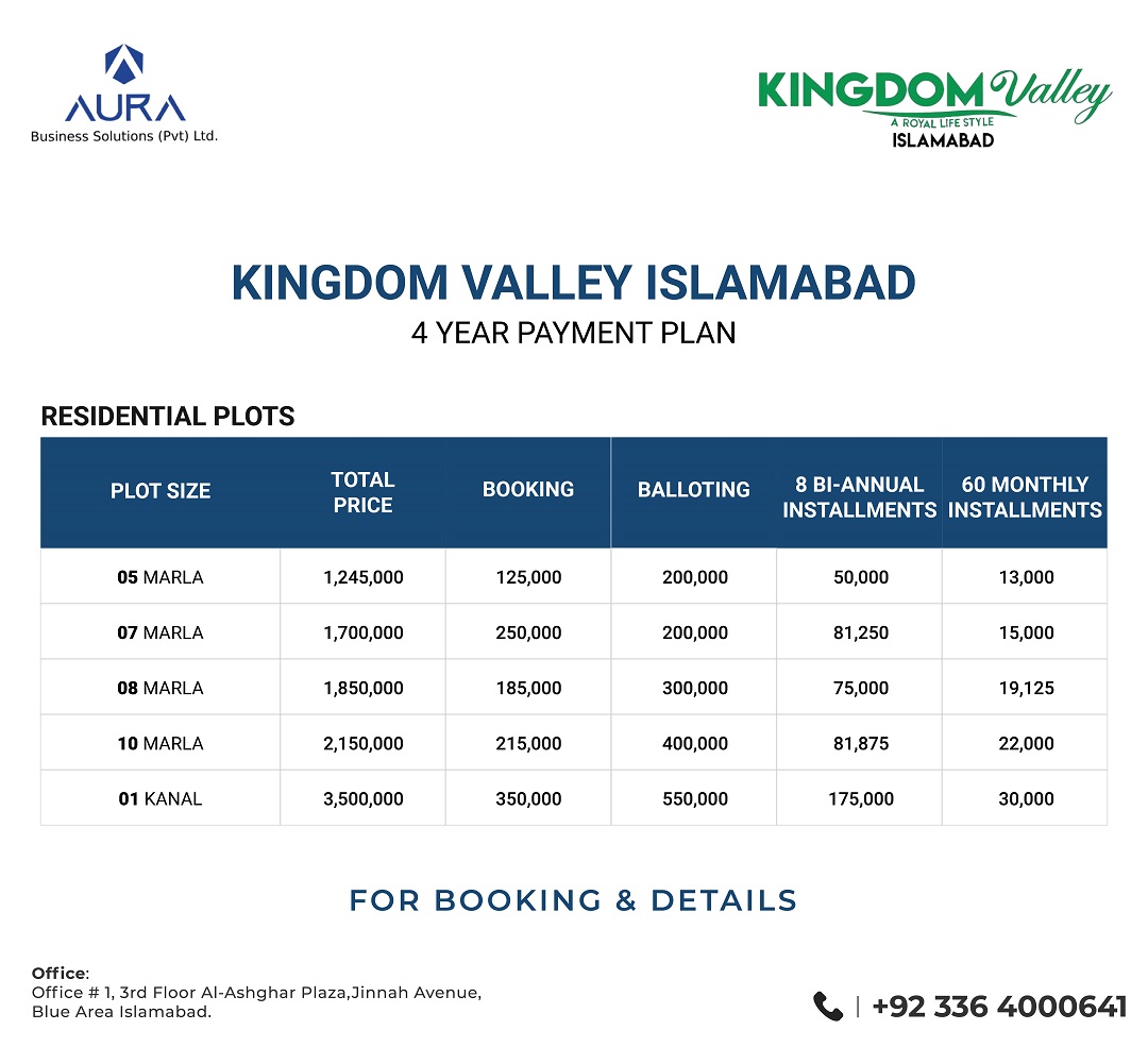 Kingdom Valley Payment Plan