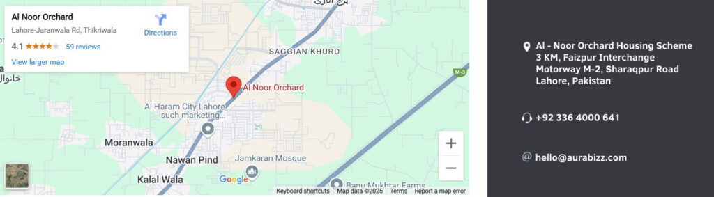 location of al noor orchard lahore